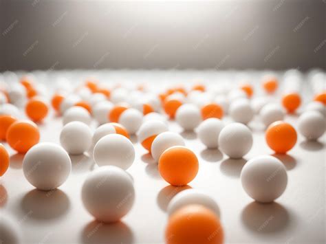 Premium AI Image | Ping Pong Frenzy Orange Ping Pong Balls Surrounded with White Background