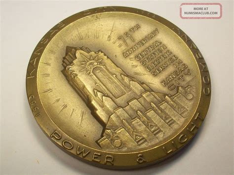 Bronze Art Deco Medallion/paperweight Kansas City Power & Light Co. 1958