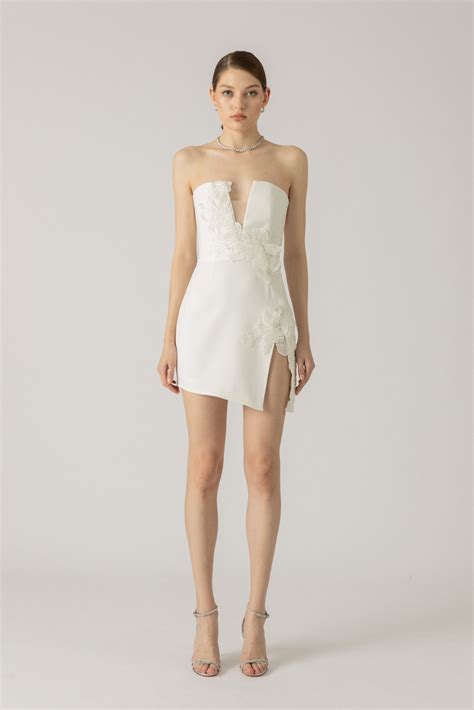 Fleur Mini Dress in White | SAU LEE Official Website