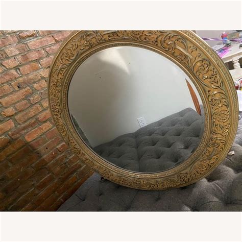 Antique Round Mirror Silver - AptDeco