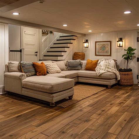 10 Stunning Basement Flooring Ideas with Engineered Hardwood • 333+ Art ...