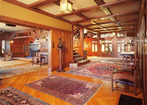 The main hall and parlor of the Gamble House. 1908. Greene and Greene ...
