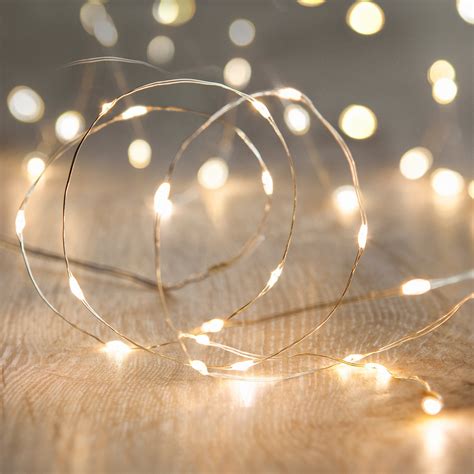 100 Warm White LED Micro Fairy Lights | Lights4fun.co.uk