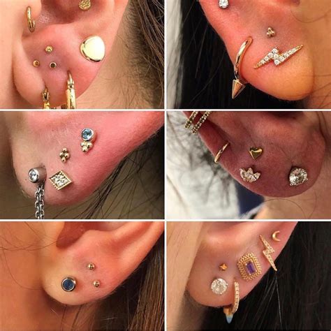 Stacked Lobe Piercing Inspiration by @wklp | Earings piercings, Unique ear piercings, Cool ear ...