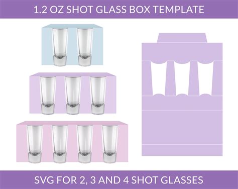 1.2 OZ Shot Glass Box Template SVG Shot Glasses Box svg Box | Etsy