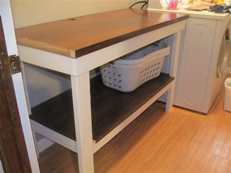 Fun Laundry Folding Table Oak Shelf Supports