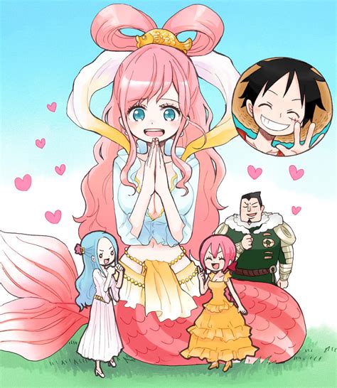 monkey d. luffy, nefertari vivi, shirahoshi, rebecca, and dalton (one piece) drawn by sumomo ...