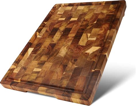 Amazon.com: Heavy Acacia Wood Cutting Board for Kitchen with Juice ...
