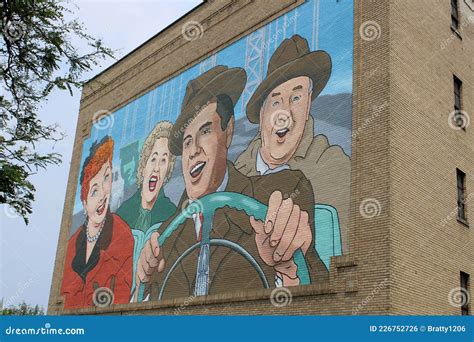Comical Street Art of Scene in I Love Lucy Show, `California, Here we ...