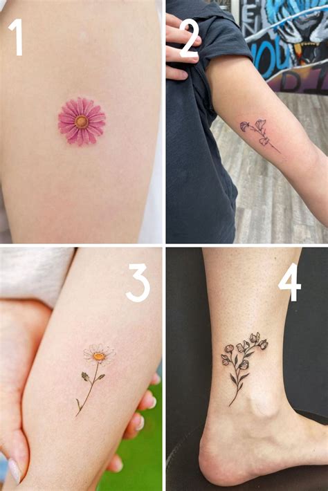 April Birth Flower Tattoo {Daisy + Sweet Pea} - Tattoo Glee