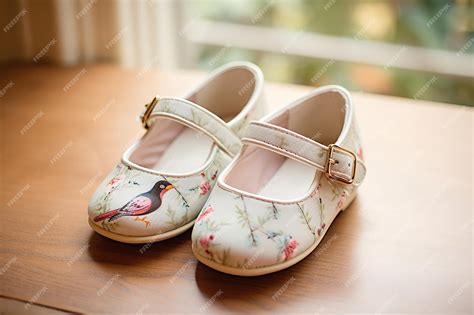 Premium AI Image | illustration of A pair of stylish childrens Mary ...