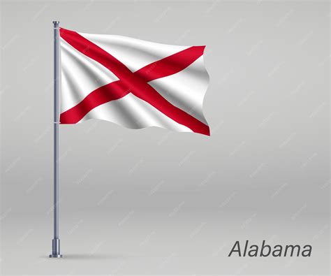 Alabama State Flag Waving Clipart