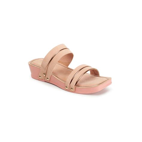 Buy Iconics Womens Sqauare Toe Slip On Pink Color Sandals Online