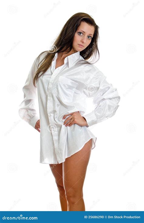 Attractive Woman In Mens Shirt. Stock Photo - Image: 25686290
