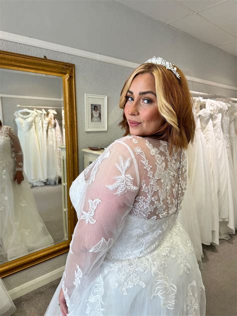 Belle plus size wedding dress with long sleeves