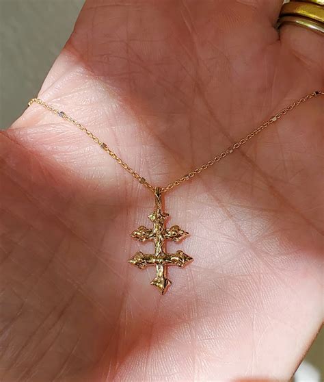 Beaded Sacred French Cross of Lorraine – COMMUNION by Joy