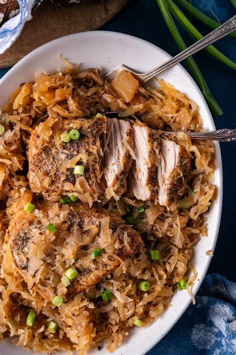 Slow Cooker Pork Chops and Sauerkraut - Tastes of Lizzy T