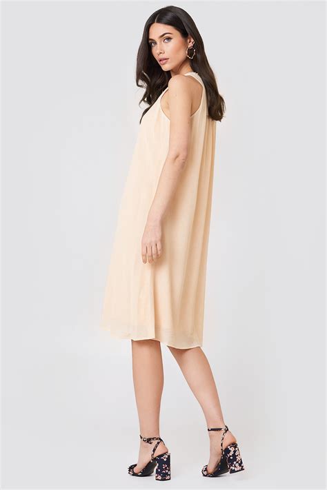 Flowy Crinkle Dress Orange | na-kd.com