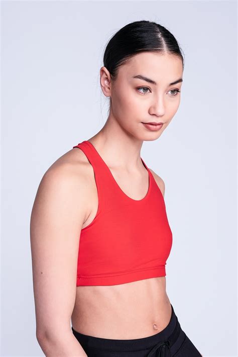 Women's Figure Skating Strappy Sports Bra in Red | Chique Sport