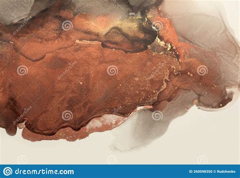 Gold and Bronze Grunge Cloud Wall. Abstract Flow Painting Blots ...