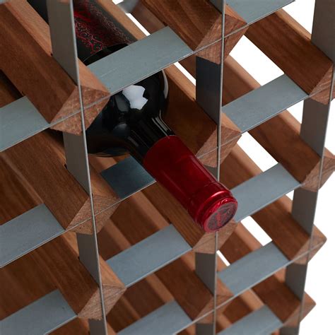Wood and Metal 28 Bottle Industrial Wine Rack - World Market