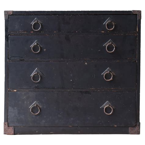 Japanese Antique Large Black Tansu 1860s-1900s / Cabinet Sideboard Wabi Sabi at 1stDibs