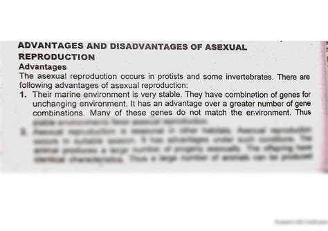 SOLUTION: Advantages and disadvantages of sexual and asexual reproduction - Studypool
