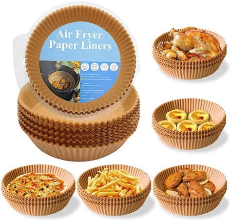 delpattern Air Fryer Paper Liners, Heat Resistant Non-Stick Parchment ...