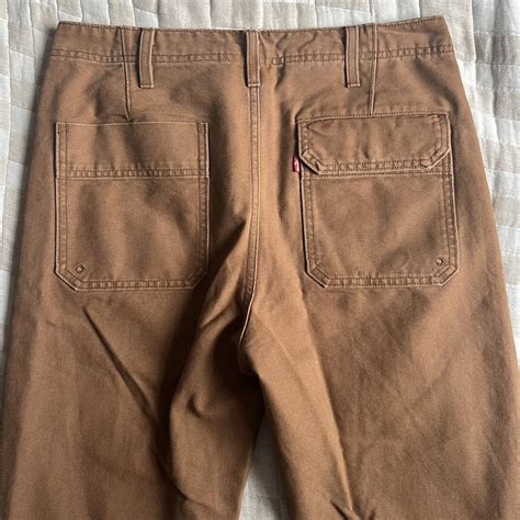 Vintage Heavy Duty Levi’s Canvas Pants Cargo Loose... - Depop