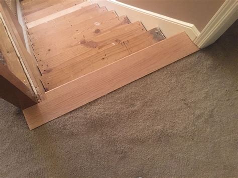 Top of stairs wood tread to carpet transition level issue – Artofit