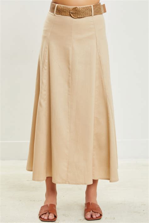 The Serena Fit & Flare Skirt with Belt - Thread + Seed