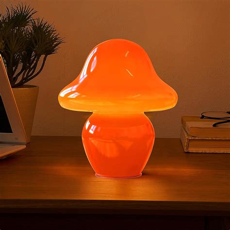 Sinyzope Mushroom lamp, Glass Vintage Beside Lamp, Dimmable Translucent ...