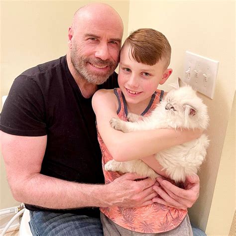 John Travolta Shares Rare Pic of Son Benjamin With New Cat