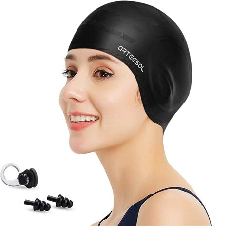 Swim Cap Women - Silicone Swimming Caps for Women Men Adult Kids Anti ...