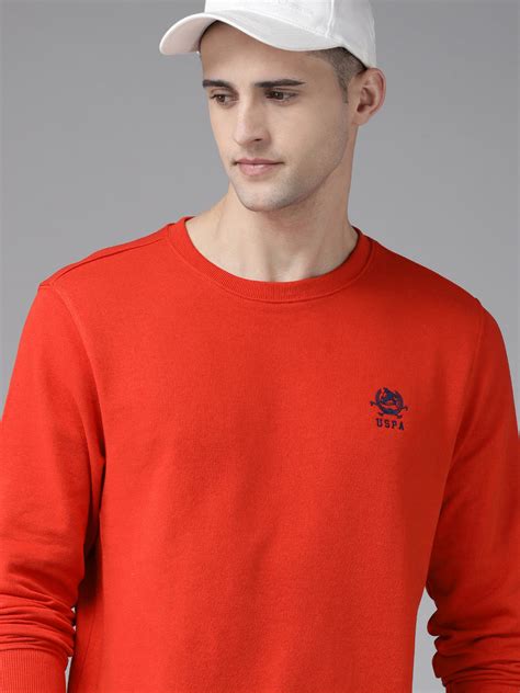 Buy U.S. Polo Assn. Men Red Solid Sweatshirt With Brand Logo ...