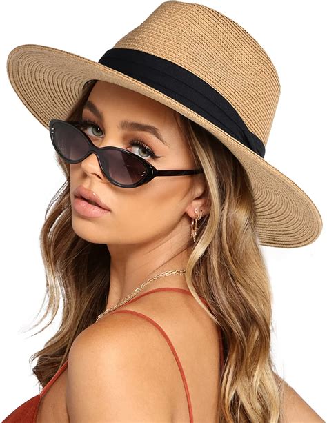 Women Wide Brim Summer Hat Panama Straw Hat Beach Fedora Hat – Honest ...