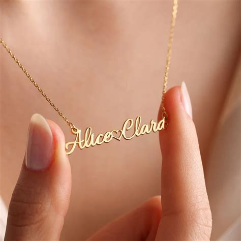Custom Double Name Necklace Women Girl Jewelry Stainless Steel ...
