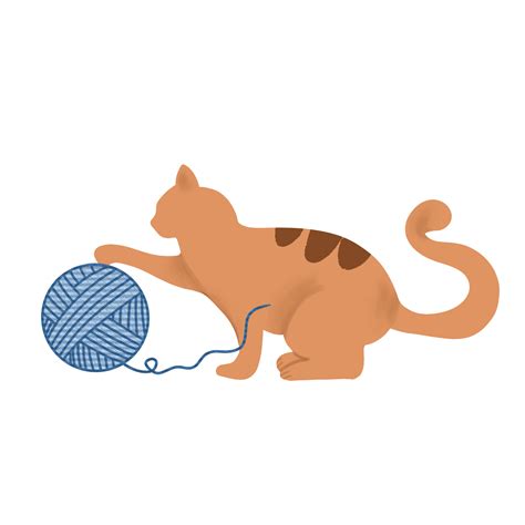 Cat play with yarn ball on png transparant background 35042740 PNG