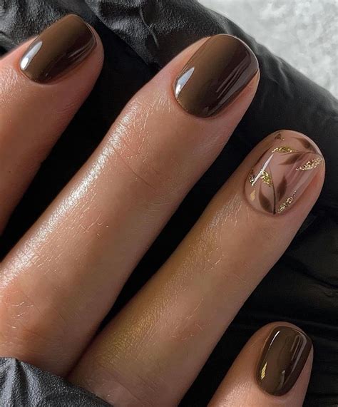 40 Cute Short Nail Designs That Are Practical For Everyday Wear | Brown ...