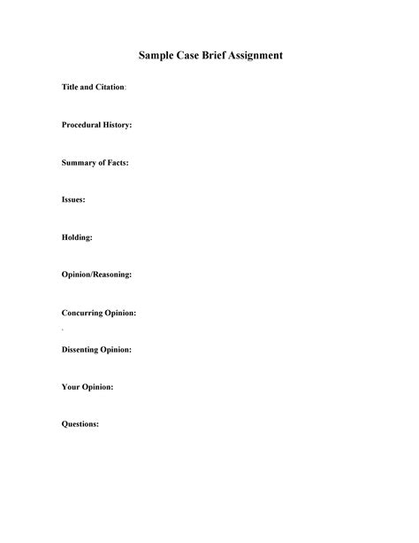 40 Case Brief Examples & Templates ᐅ TemplateLab