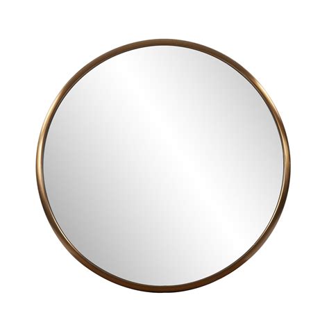 20" Antiqued Brushed Brass Round Wall Mirror - Bed Bath & Beyond ...