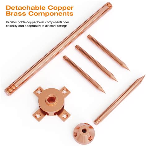Lightning Rod,Copper Lightning Rod With Connection Clamp UL Listed Thr ...