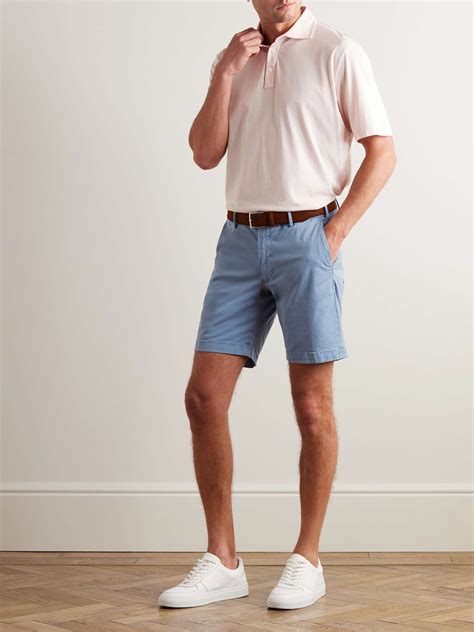 Blue Concorde Garment-Dyed Stretch-Cotton Twill Shorts | PETER MILLAR ...