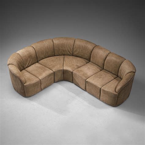 Walter Knoll Half Round Sofa in Original Leather For Sale at 1stDibs ...