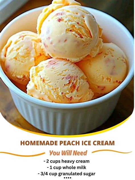 Homemade Peach Ice Cream - VLiet.me