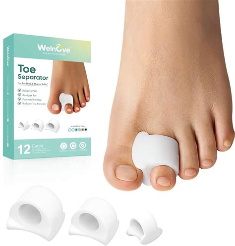 Welnove Toe Separator for Overlapping Toes - Toe Spacers for Bunions - Toe Corrector for Hammer ...
