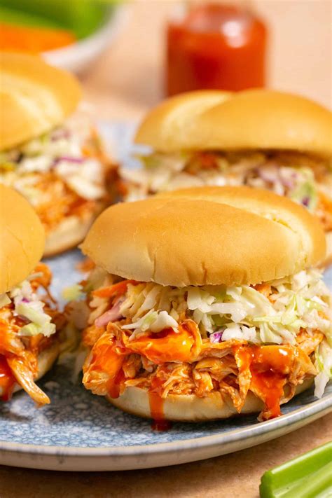 Pulled Buffalo Chicken (30-Minute Stovetop or Crockpot) | Lauren Fit Foodie