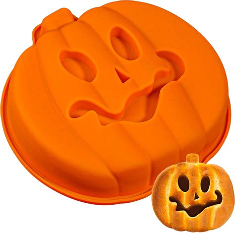 Amazon.com: Webake Pumpkin 8 Inch Cake Pan Silicone Jack-O-Lantern Mold ...