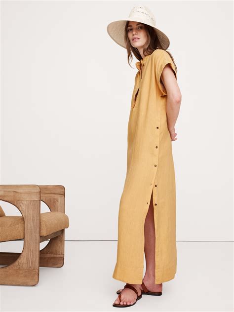 Linen Kaftan Maxi Dress | Banana Republic