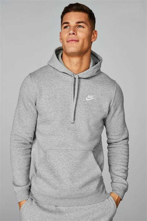 Mens Nike Club Hoody - Grey | Hoodie outfit men, Nike hoodie outfit ...